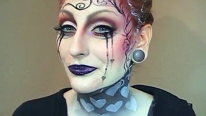 Broken heart dramatic gothic Valentine&#39;s day creative makeup tutorial