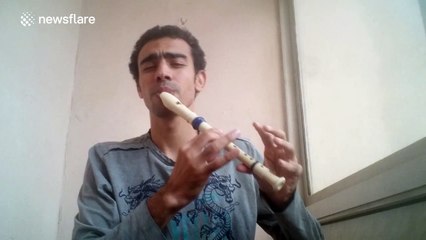 Man beatboxes Game of Thrones theme with recorder