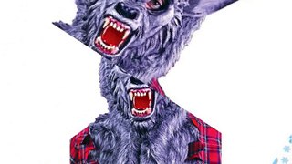 Deluxe Werwolf Halloween Maske grau