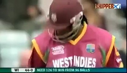 Chris Gayle 27 Runs In One Over Against B.Lee- Amazing Performance