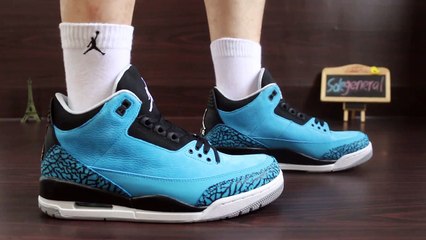 HD_Review_Authentic Air Jordan 3 Retro “Power Blue”Cheap for sale on SUPERKNICKS.COM