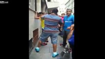 LiveLeak Thief Caught by the Population and a Nice Face Kick by the Victim