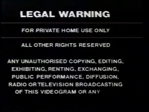 Opening to The Terminator 1985 VHS [True HQ]