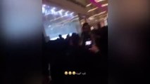 Female fans' crowed holds the male actor, but the actor arrested instead of women
