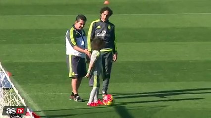 Marcelo's son having fun in training