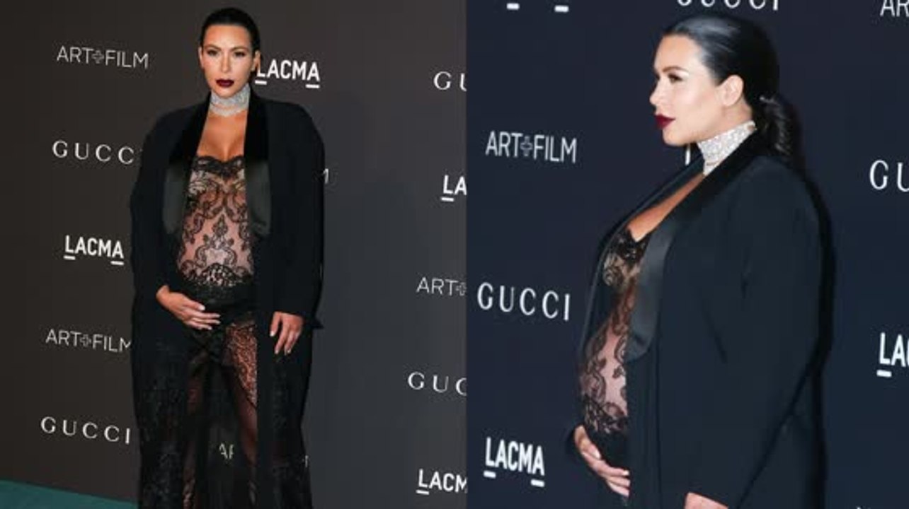 Kim kardashian zeigt ihren babybauch bei der la art + film gala