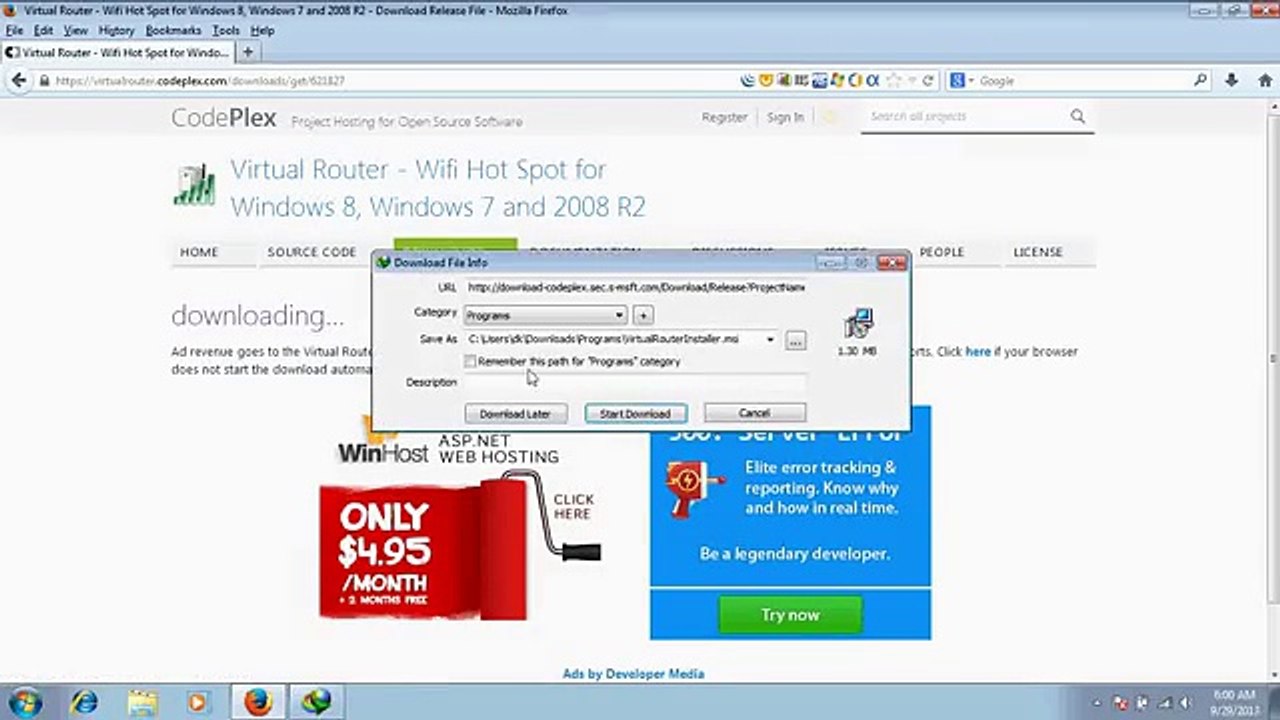 how to share internet connection from pc or laptop to android mobile