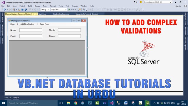 P(7) VB.NET Database Tutorial In Urdu - How to add complex validations