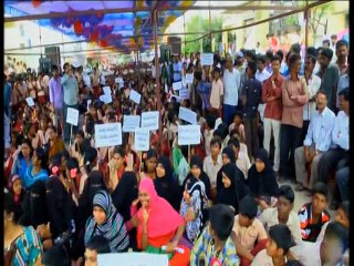 #telugu's protest for telugu language in tamilnadu