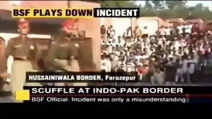 Pak Army Vs India Army Fighting at Wagah Border by rashid akram