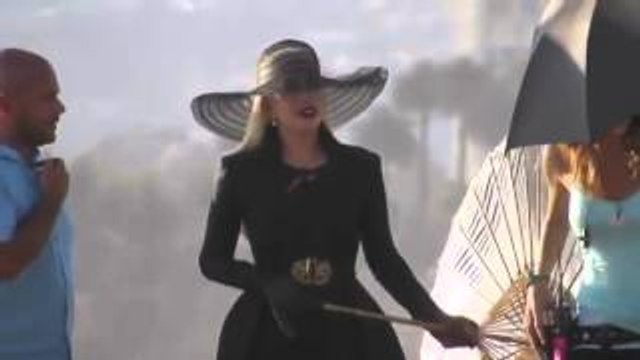 Lady Gaga on the set American Horror Story , Santa Monica