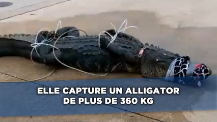 Elle capture un alligator de plus de 360 Kg devant un centre commercial