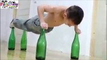 Worlds AMAZING Boy Smashes Record With Incredible Air Push Ups On Bottles