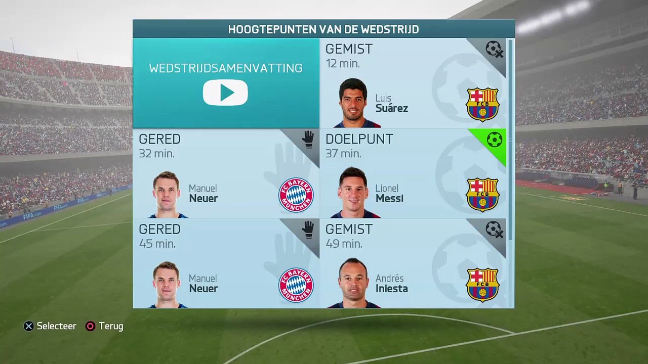 FIFA 16 Seizoenen (In menu's)