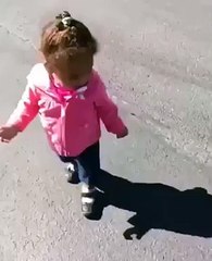 baby afraid of her shadow :-)