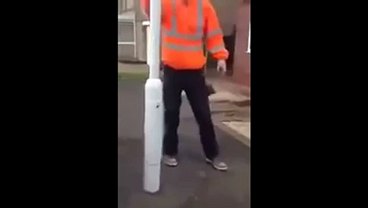 Man and post