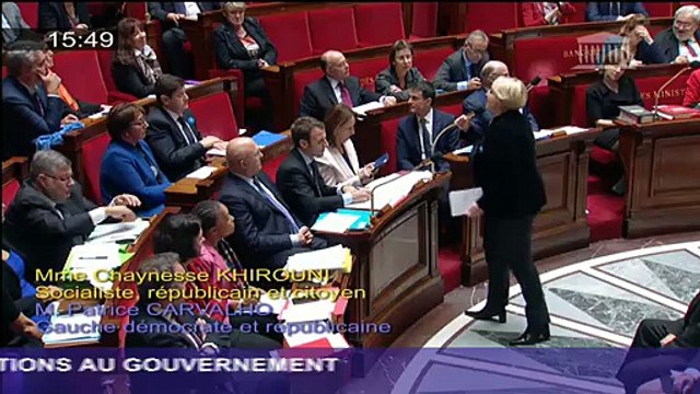 Pacale Boistard répondà une question de la députée Chaynesse Khirouni sur la campagne #HarcelementAgissons