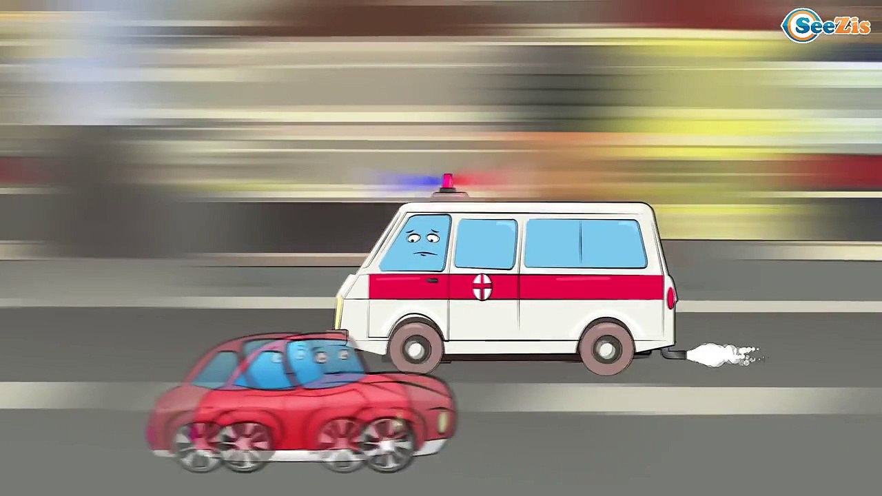 ✔  Мультики про машинки. Скорая помощь и мотоцикл - гонки в городе. Car Cartoon fo kids.