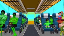 Spiderman, Hulk And Dinosaurs Cartoons Singing Wheels On The Bus Go Round And Round Nurser