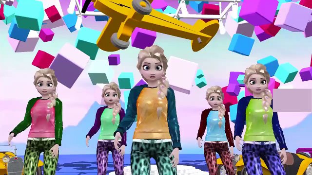 Frozen Elsa Cartoon Singing Five Little Monkeys Jumping On The Bed Nursery Rhymes for Children