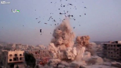 Syrian intense Airstrike hits Darayya