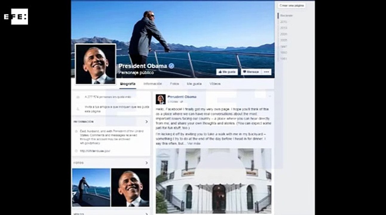 "¡Hola Facebook!", el saludo de Obama desde su nueva página personal