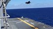 Amy Butler here again. For those that may not want to gaze at the F-35B for minutes and minutes, this is a simple, quick vertical perspective of an F-35B landing on the USS Wasp.