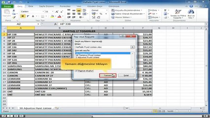 Excel, Baslangıc_3-Sayfa Biçimlendirme_6-Çalışma Sayfası Kopyalama ve Taşıma