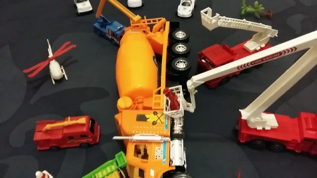 Fire Trucks For Children | Fire Trucks Cartoons Rescuing Truck Toys | Helicopter Police Ca