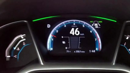 2016 Honda Civic Touring Demo Drive showing ACC (Adaptive Cruise Control) with low-speed follow