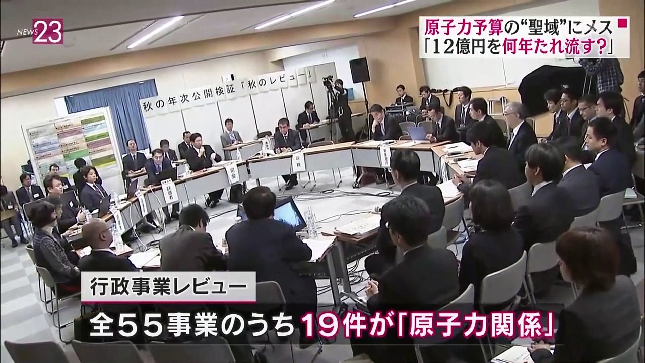 行政事業レビュー　原子力予算の聖域にメス