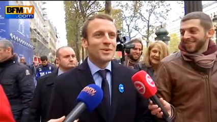 Quand Emmanuel Macron croise une fan sur les Champs Elysées