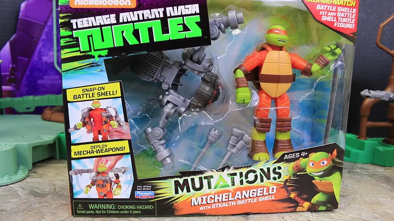 Ninja Turtles Battle Shell with Stealth Mikey Aerial Attack Leo Recon Donnie Ground Pounde
