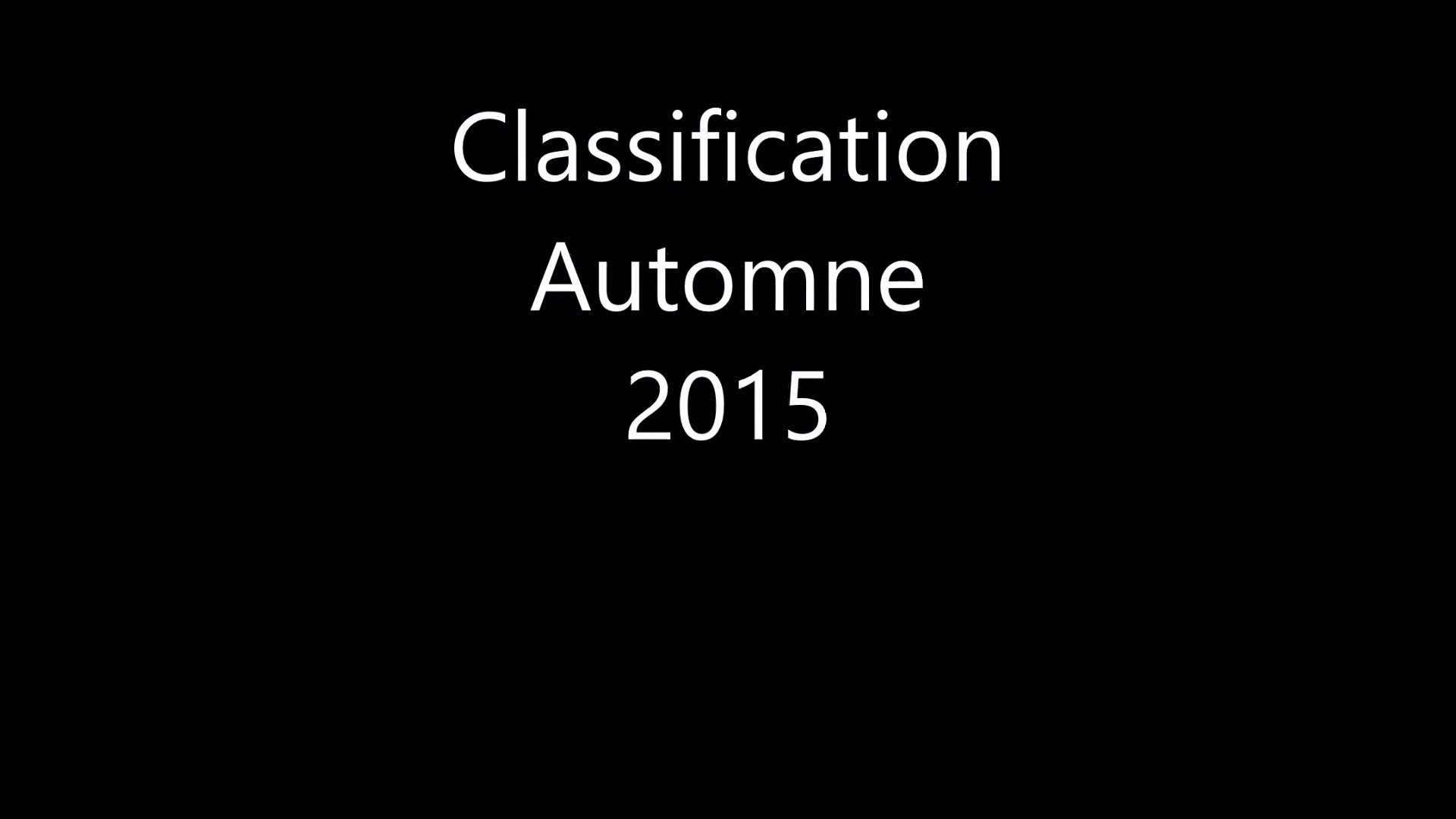 ⁣Classification automne 2015
