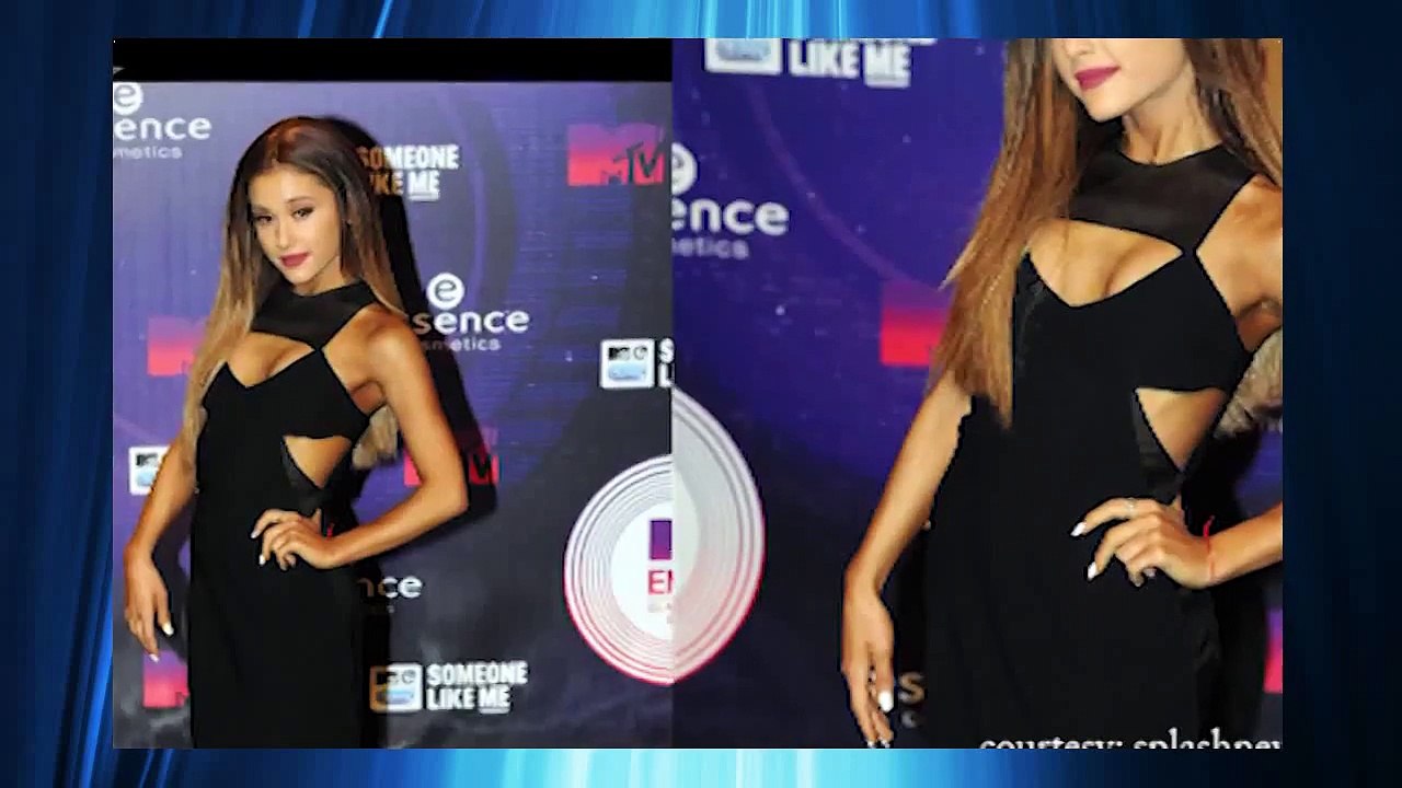 Ariana Grande MTV EMA 2014 Look At The Red Carpet – Shows A A Lot Of Cleavage
