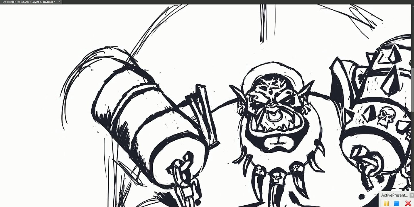 Speed sketching Garrosh Hellscream from Warcraft
