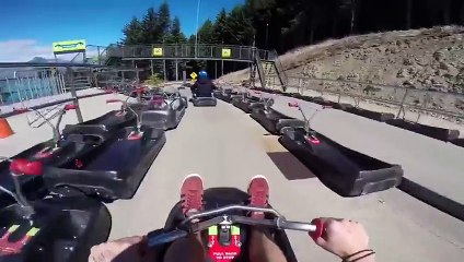 Luging In Queenstown New Zealand  Flying Down In POV