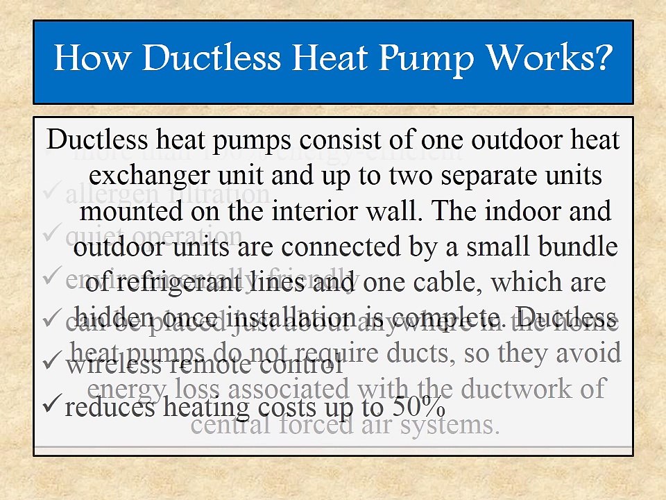 How Dcutless Heat pump work