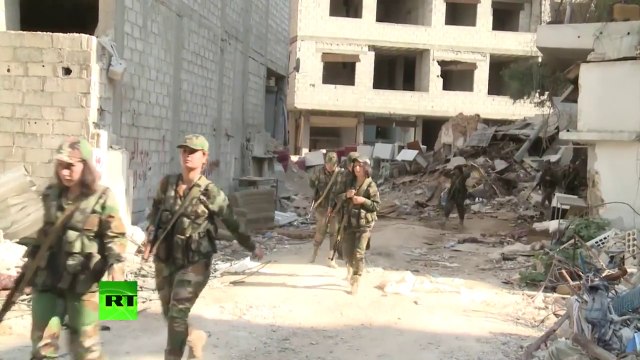 Женские подразделения сирийской армии участвуют в освобождении пригородов Дамаска