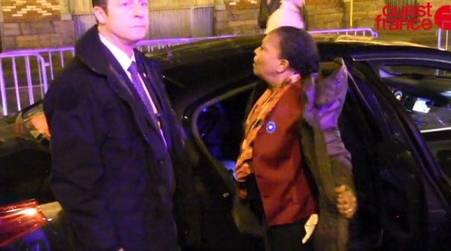 Christiane Taubira à Rennes pour les 90 ans de la Ligue de l'enseignement accueillie par des manifestants