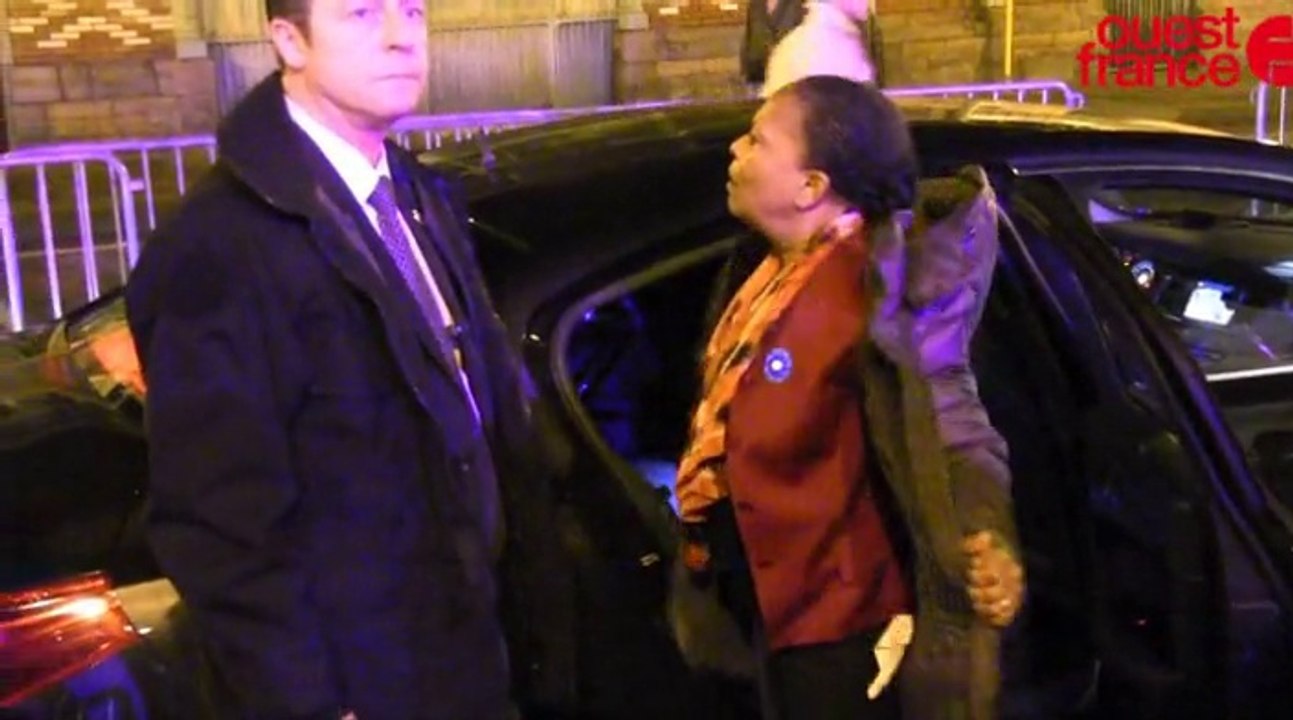 Christiane Taubira à Rennes pour les 90 ans de la Ligue de l'enseignement accueillie par des manifestants