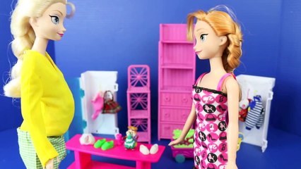 Disney Frozen Elsa Pregnant! Elsa Pregnancy Barbie Doll Parody Prince Felix and Twins