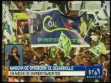 Marcha de la oposición se desarrolló en medio de enfrentamientos