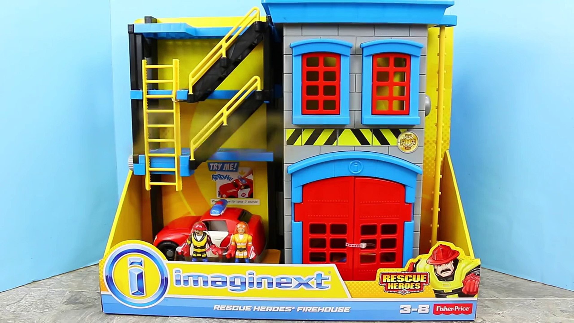 fisher price imaginext fire station and engine playset