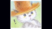 LINE  スタンプ　麦藁帽子をかぶった猫