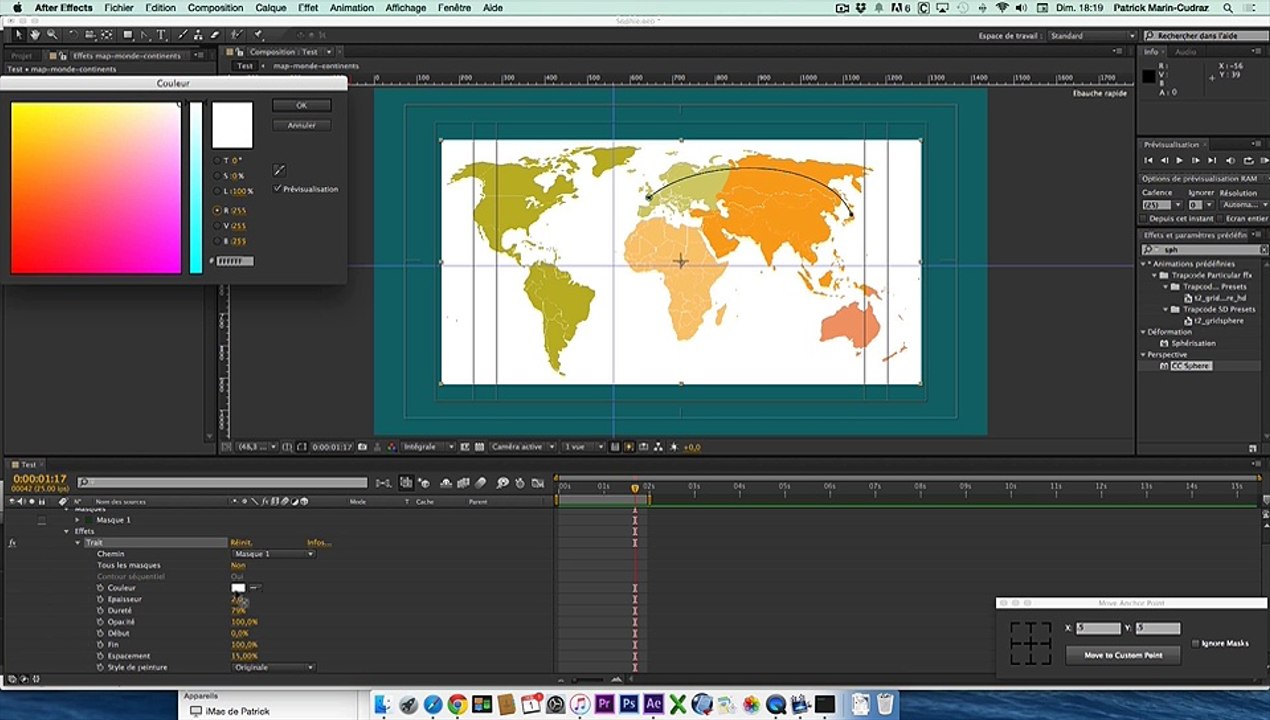Itinéraire sur une terre (Sphère)