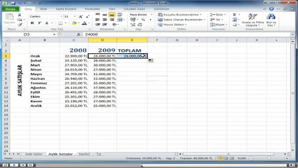 Excel, Baslangıc_5-Formül ve İşleve Giriş_6-Formülleri Kopyalama