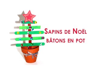 Sapin de Noël bâtons esquimaux en pot