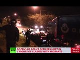 Teargas & Water Cannons: Police clash with migrants in Calais