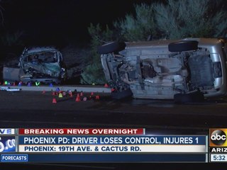 Driver loses control of vehicle in North Phoenix